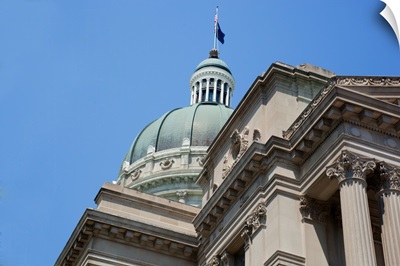Low angle view of the Indiana State Capitol Building, Indianapolis, Indiana