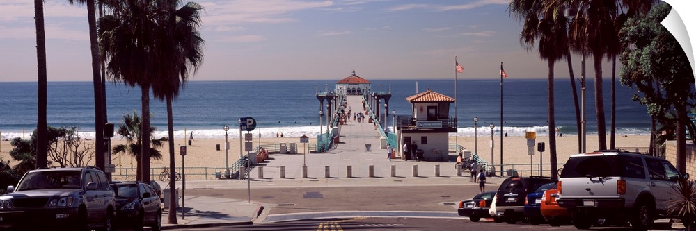 Pier over an ocean, Manhattan Beach Pier, Manhattan Beach, Los Angeles County, California, USA