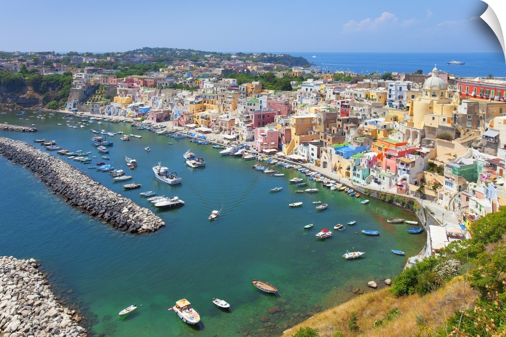 Marina Corricella, Procida Island, Bay of Naples, Campania, Italy.