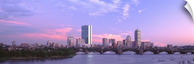 Massachusetts, Boston, Charles River, Longfellow Bridge, skyline after 111 Huntington Ave opened in 2001