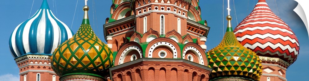 Mid section view of a cathedral, St. Basils Cathedral, Red Square, Moscow, Russia