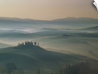 Mist in Hills Tuscany Italy