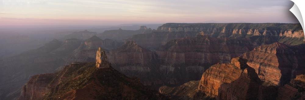 Morning light on the Grand Canyon from Point Imperial on the North Rim, Mt. Hayden (prominent feature in the left foregrou...