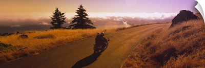 Motorcycle moving on a road, Mt Tamalpais, Marin County, California