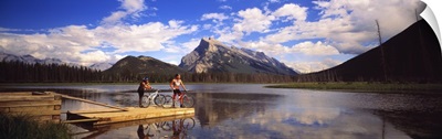 Mountain Bikers Vermilion Lakes Alberta Canada