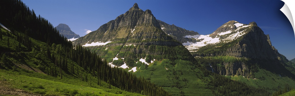 Mountains in a national park, Glacial Valley, Logan Pass, Continental Divide, Rocky Mountains, US Glacier National Park, M...