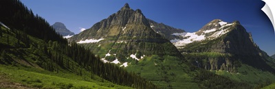Mountains in a national park, Glacial Valley, Logan Pass, Continental Divide, Rocky Mountains, US Glacier National Park, Montana