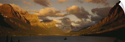 Mountains surrounding a lake, St. Mary Lake, Glacier Bay National Park, Montana