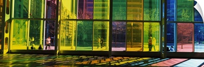 Multi colored glass in a convention center Palais De Congres De Montreal Montreal Quebec Canada