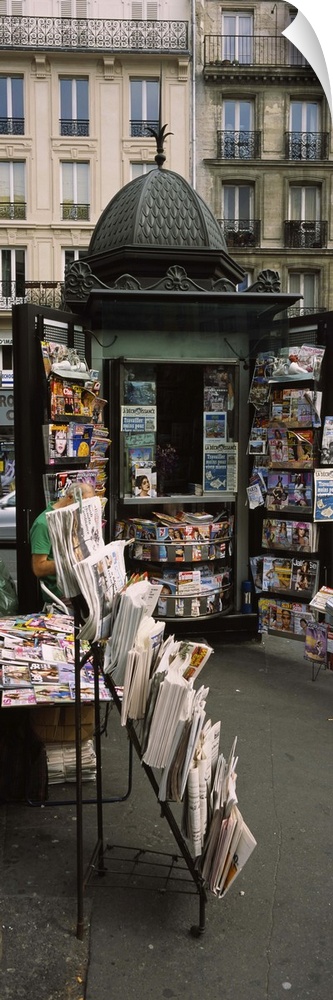 Newsstand on a street, Paris, France