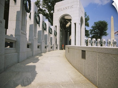 Obelisk in front of a war memorial, National World War II Memorial, Washington DC