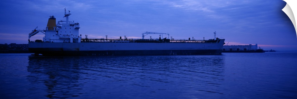 Oil tanker moored at a harbor, Boston Harbor, Boston, Massachusetts