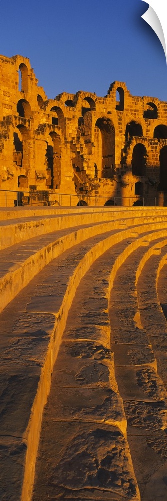 Old ruins of an amphitheater, Roman Theater, El Djem, Mahdia Governorate, Tunisia