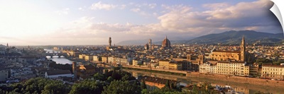 Panoramic overview of Florence from Piazzale Michelangelo, Tuscany, Italy