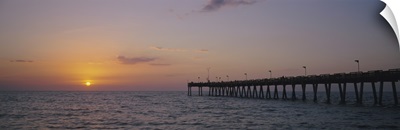 Pier at sunset, Gulf of Mexico, Venice, Florida