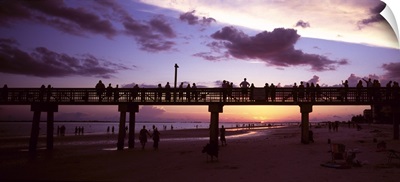 Pier on the beach, Fort Myers Beach, Estero Island, Lee County, Florida,