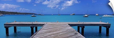 Pier with boats in the background, Sandy Ground, Anguilla