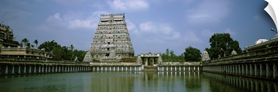 Pond in front of a temple, Chidambaram Temple, Chidambaram, Cuddalore District, Tamil Nadu, India