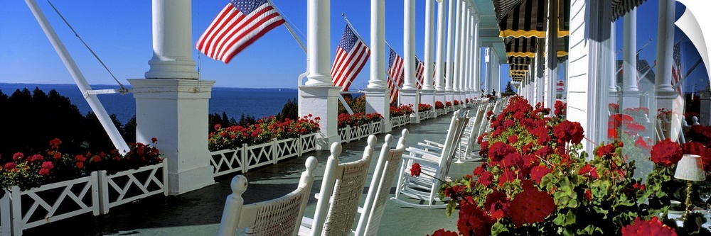 Porch of the Grand Hotel, Mackinac Island, Michigan, USA