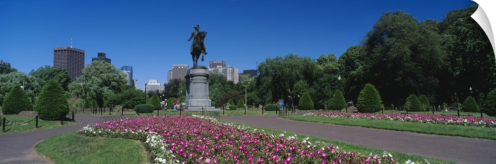 Public Gardens with George Washington Statue, Boston, MA, USA