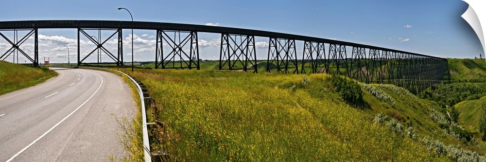 Railroad bridge over a valley, Lethbridge, Alberta, Canada