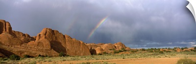 Rainbow over Devil's Garden Arches National Park Utah