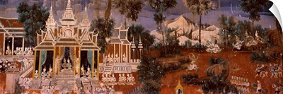 Ramayana murals in a palace, Royal Palace, Phnom Penh, Cambodia
