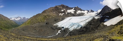 Raven Glacier at Crow Pass in the Chugach National Forest in Southcentral Alaska, Alaska