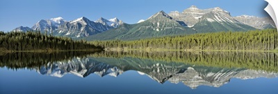 Refection of mountains in water, Canadian Rockies, Canada