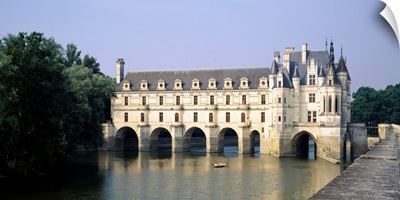 Reflection of a castle in water, Chateau de Chenonceaux, Chenonceaux, Cher River, Loire Valley, France