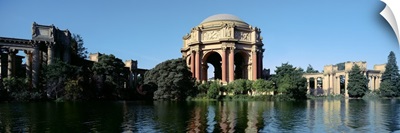 Reflection of an art museum in water Palace Of Fine Arts Marina District San Francisco California