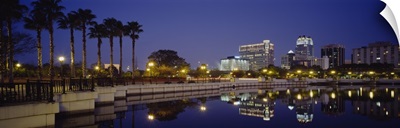 Reflection of buildings in water, Orlando, Florida