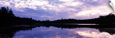 Reflection of clouds in a pond, Twin Pond, Old Forge, Adirondack Mountains, Herkimer County, New York State,