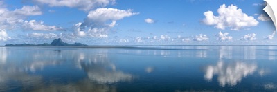 Reflection of clouds on water, Bora Bora, French Polynesia
