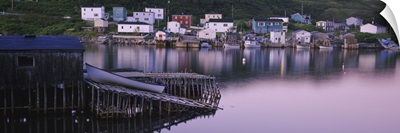 Reflection of houses in the sea, Harbor Le Cou, Newfoundland & Labrador, Canada
