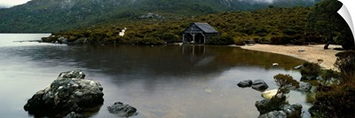 Reflection of mountains in a lake, Dove Lake, Tasmania, Australia