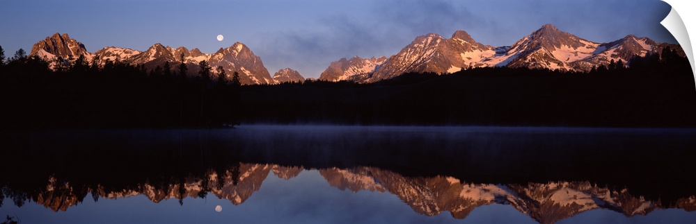 Reflection of mountains in water Little Redfish Lake Sawtooth National Recreation Area Custer County Idaho