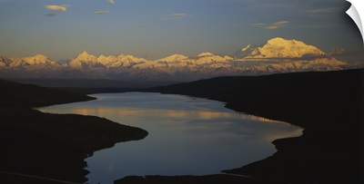 Reflection of mountains in water, Mt McKinley, Wonder Lake, Alaska
