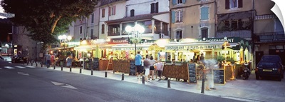 Restaurants at roadside, Anduze, Gard, Languedoc Roussillon, France