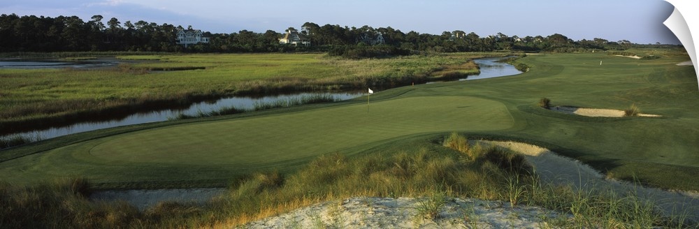 River and a golf course, Ocean Course, Kiawah Island Golf Resort, Kiawah Island, Charleston County, South Carolina