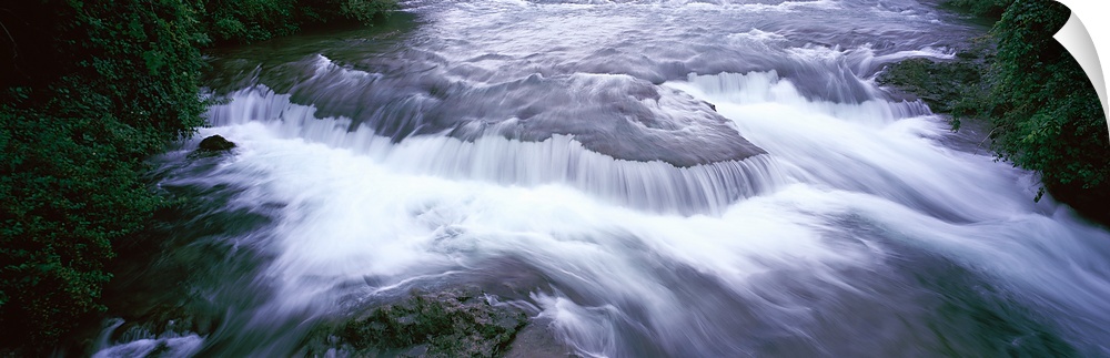 River flowing along a forest, Niagara River, Three Sisters Islands, Niagara Falls, New York State,