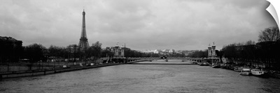 River with a tower in the background, Seine River, Eiffel Tower, Paris, Ile-De-France, France