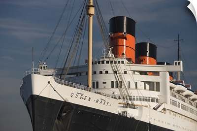 Rms Queen Mary cruise ship at a port, Long Beach, Los Angeles County, California
