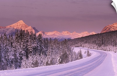 Road in Winter Mountains Canada