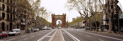Road passing through an archway, Arc De Triomf, Barcelona, Catalonia, Spain