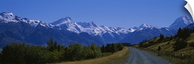 Road running through a landscape, Mt Cook, Southern Alps, New Zealand