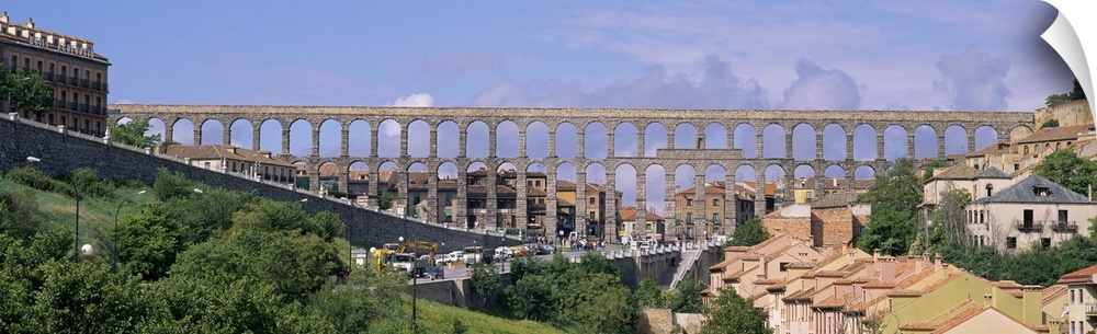 Road under an aqueduct, Segovia, Spain