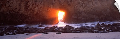 Rock formation on the beach, Pfeiffer Beach, Big Sur, California,