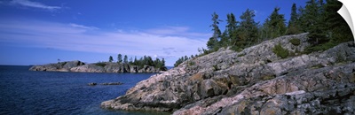 Rock formations at the lakeside, North Shore, Lake Superior, Ontario, Canada