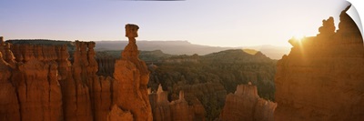 Rock formations in a canyon, Thors Hammer, Bryce Canyon National Park, Utah